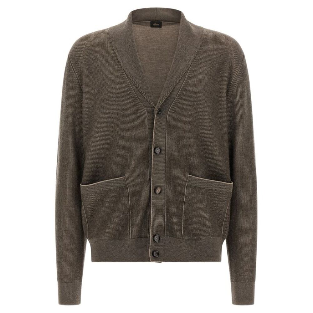 Brioni Brown Cashmere Men's Cardigan